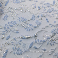 Tissu Jacquard en Brocart Bleu Clair